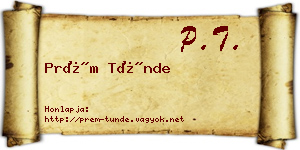 Prém Tünde névjegykártya